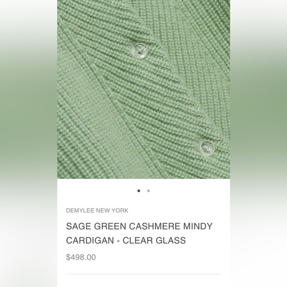 New! Demylee NY small sage green mindy cashmere cardigan . - Picture 9 of 13
